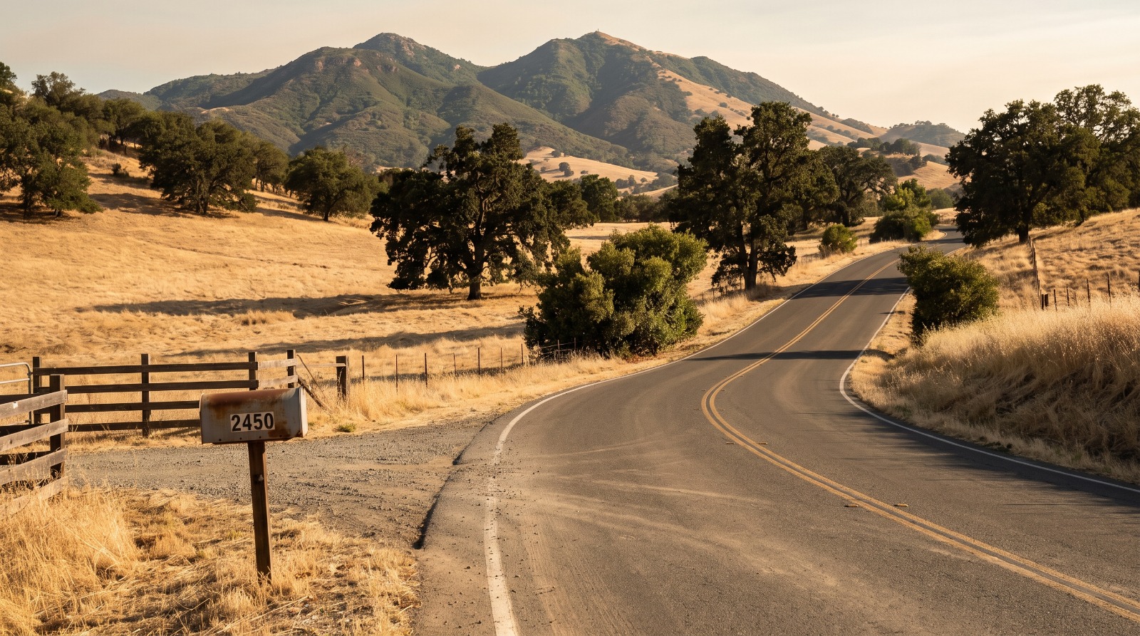 North Gate Road climbing through golden foothill grassland toward Mount Diablo in Walnut Creek, where 19 new homes have cleared county review.