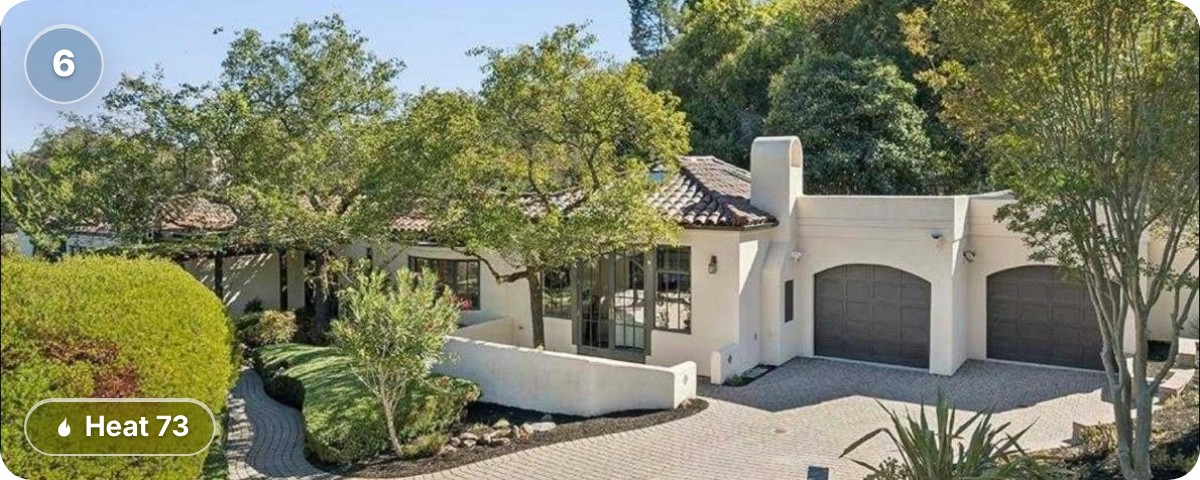3891 Quail Ridge Rd in Happy Valley Highlands, Lafayette, ranked sixth with a Heat score of 73