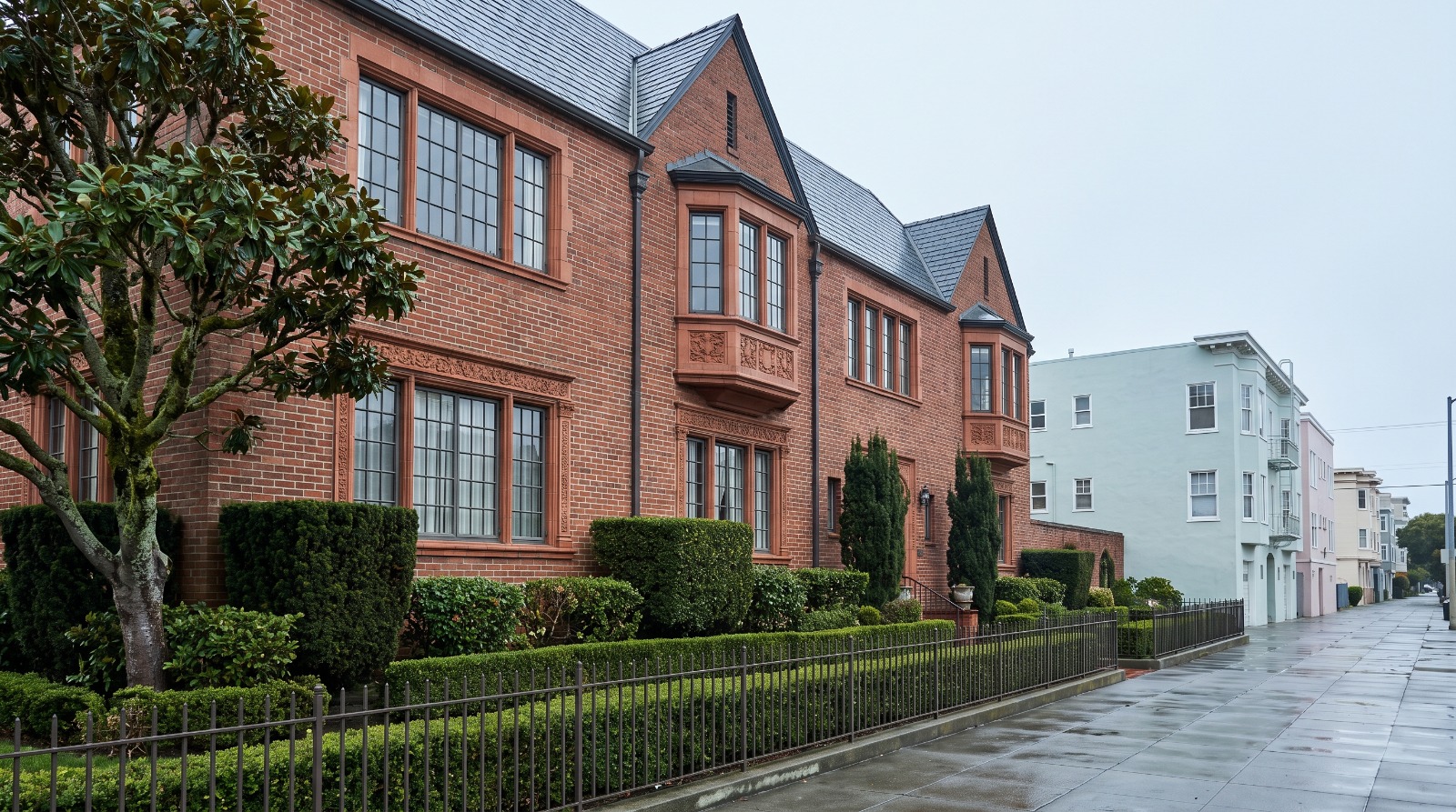 The landmarked 1925 Julia Morgan brick building at 3400 Laguna Street in the Marina District of San Francisco, where a 130-unit senior housing expansion has been filed.