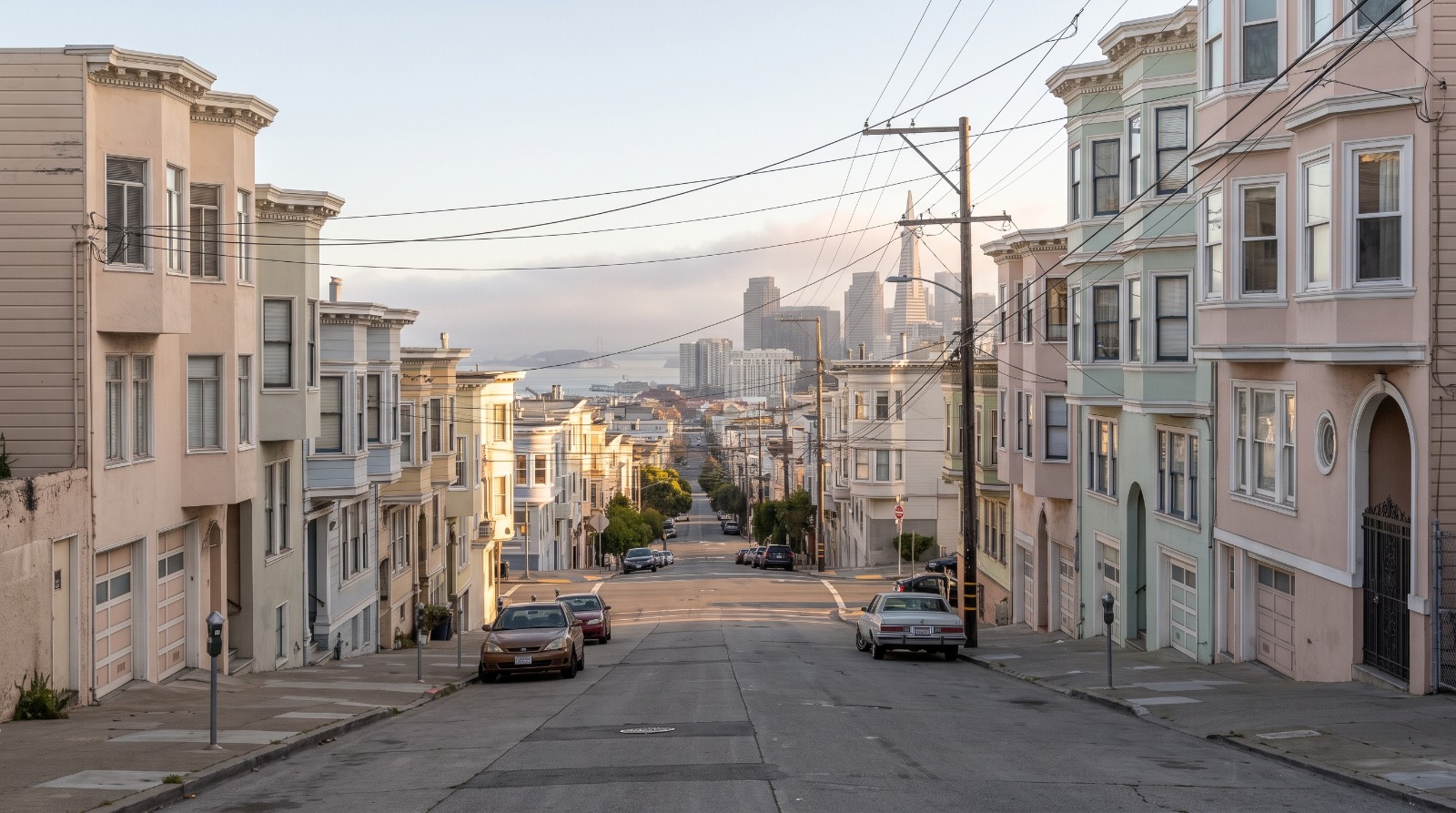 A San Francisco residential hillside stepping down toward the bay, illustrating what the 2026 housing outlook means for Bay Area buyers.