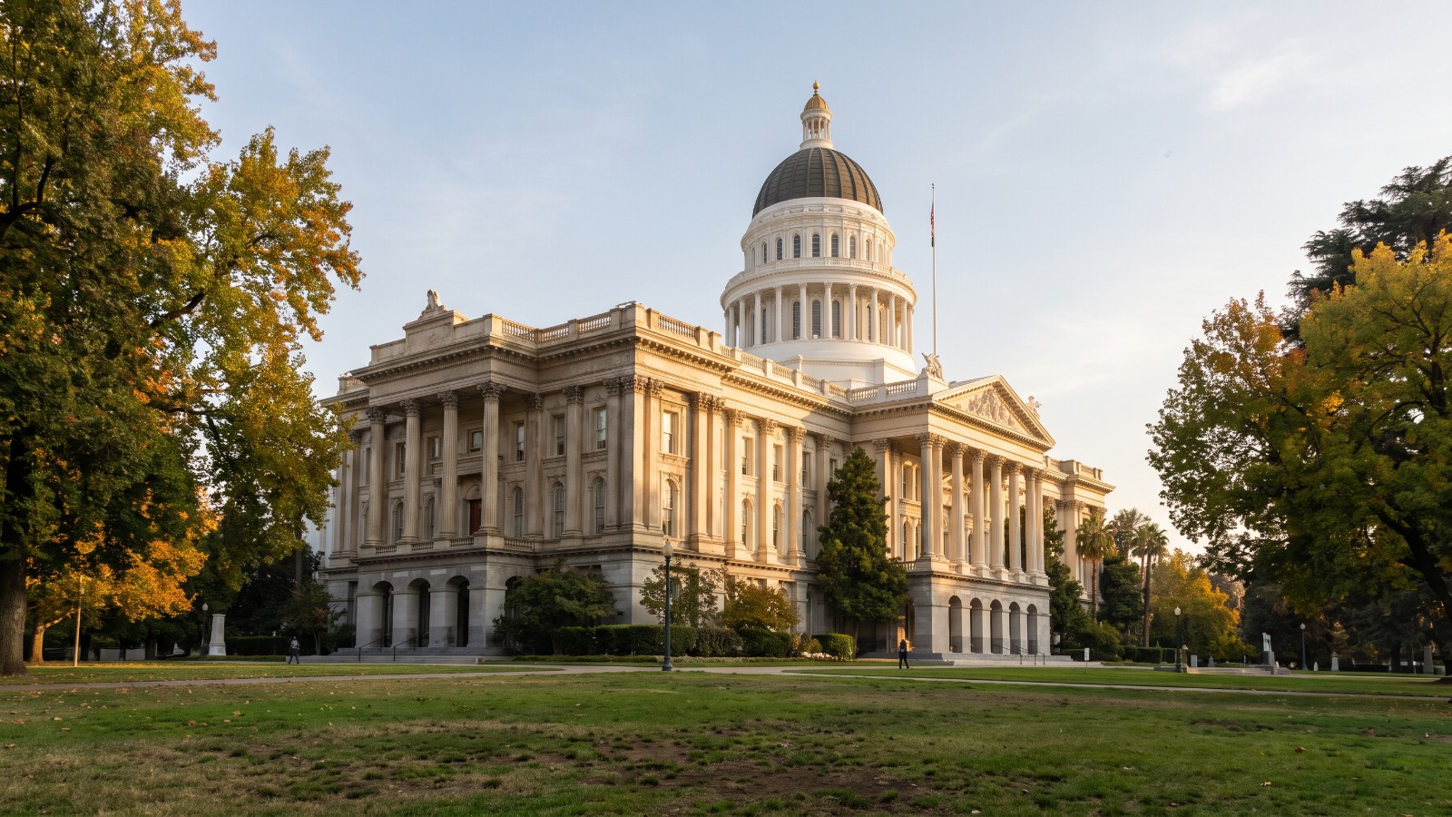 The west face and dome of the California State Capitol in Sacramento, where Newsom signed 82 bills on September 18, 2026.