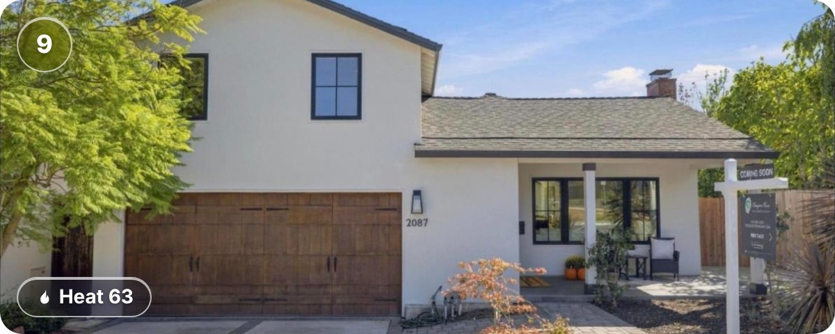 2087 Belle Ave in Howard Park, San Carlos, ranked ninth with a Heat score of 63