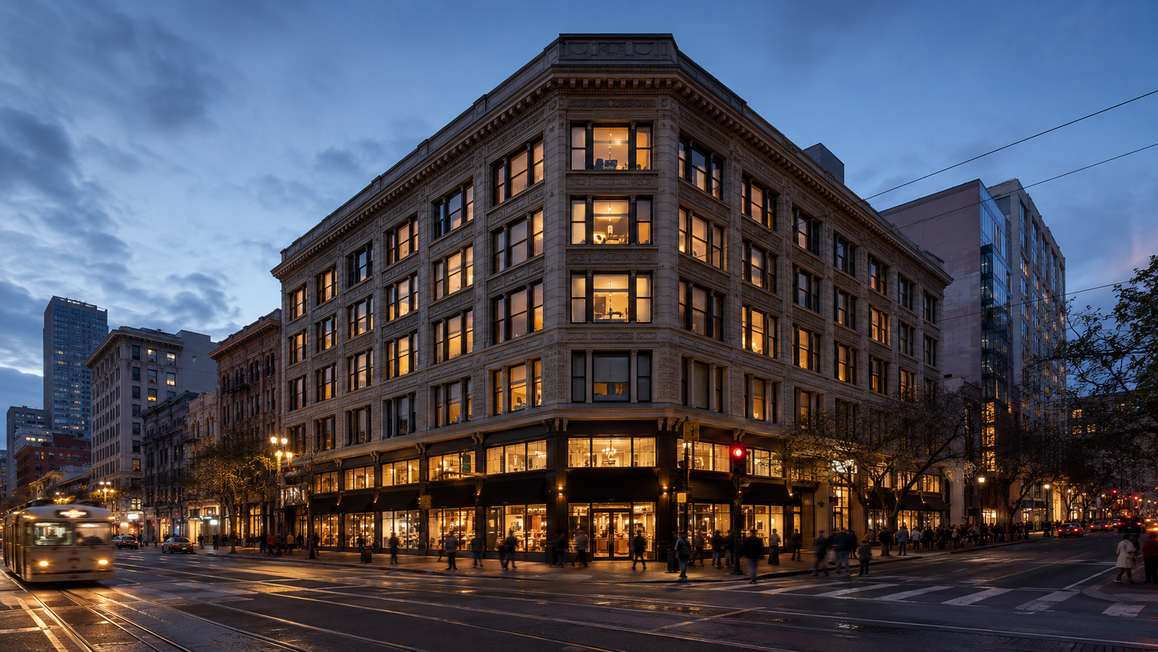 The historic 901 Market Street building in San Francisco's Mid-Market, site of a proposed office-to-housing conversion into 136 homes.