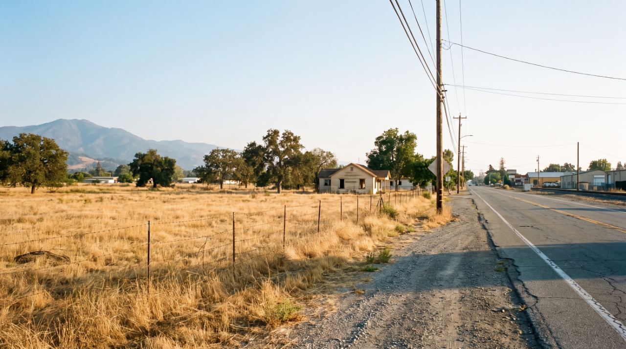 Vacant parcel at Monterey Road and Watsonville Road in Morgan Hill proposed for Mixed Use Flex rezoning